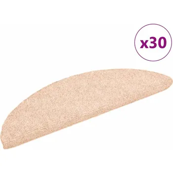 Nášlap na schod Schodové rohože samolepicí 30 ks 56x17x3 cm světle hnědé půlkulaté - 8721288457981