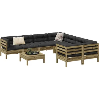 Zahradní lavice zahrada-XL 9dílná zahradní sedací souprava a podušky impregnovaná borovice 3299376
