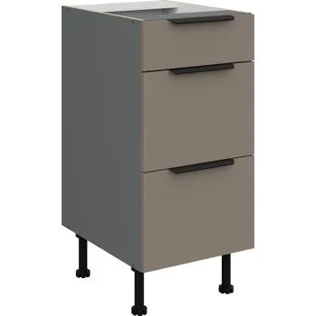 Kuchyňská skříňka Kuchyňská skříňka se šuplíky LUNARA - šířka 40 cm, tmavě béžová / antracit