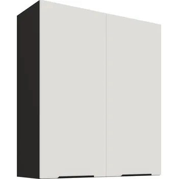 Kuchyňská skříňka Vysoká horní skříňka LUNARA - šířka 80 cm, bílá / černá