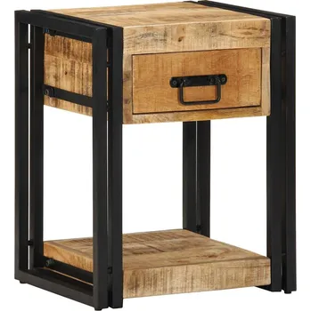 Noční stolek Noční skříňka 40x35x50 cm Masivní surové dřevo Mango - 8721158375032