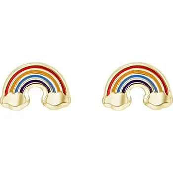 Náušnice Zlaté dětské náušnice ve tvaru duhy Marigold