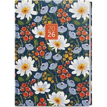 Diář BALOUŠEK TISK Diář denní - David - Lamino - A5 - Květiny 2026 / 20,5cm x 14,3cm / BDD9-5-26