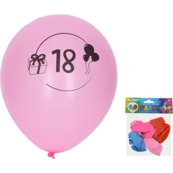 Balónek Balónek nafukovací 30 cm -číslo"18", 5ks (W025460)