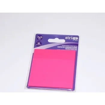 Samolepící bloček Bloček samolepící Strigo 50 ks růžový - transparentní