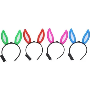 Čelenka Čelenka s ozdobou uši králičí svítící 22x14,5 cm W039095