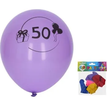 Balónek Balónek nafukovací 30 cm - číslo "50", 5ks (W025464)
