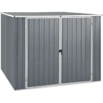 Zahradní domek Zahradní přístřešek šedý 195 x 198 x 159 cm pozinkovaná ocel - 8719883811048