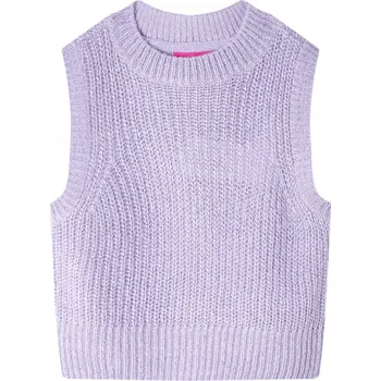 Dětská svetrová vesta pletená světle šeříková 116 - 8721012041172