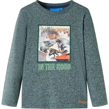 Chlapecké tričko Dětské tričko s dlouhým rukávem tmavě zelené melanž 104 - 8721012023963