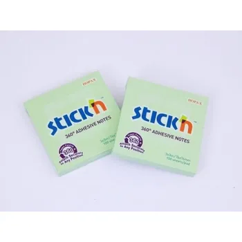 Samolepící bloček Bloček samolepící 76x76 zelený, 100l /21552/