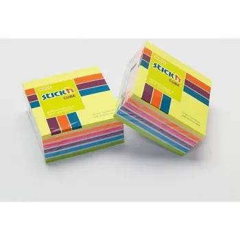 Samolepící bloček Bloček samolepící 76x76 NEON, 6 barev STICK‚N /21539/