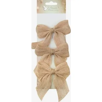 Stuha Mašle jutová 9cm , 3ks /2818/ [A]