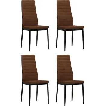 Jídelní židle Jídelní židle 4 ks hnědé textil - 8718475613510