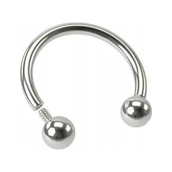 Piercing Titanový piercing podkova stříbrná s vnitřním závitem do nosu ucha 1,2/9/3