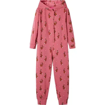 Chlapecké oblečení Dětský overal na spaní s kapucí starorůžový 104 - 8721012038066