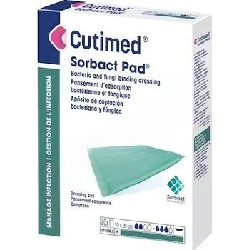 Krytí na ránu Cutimed Sorbact Pad antimikrobiální savá komprese 10x20cm 20ks