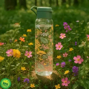 Láhev TORO LÁHEV NA VODU DEKOR BOTANICA S ÚCHYTEM 750ML,PLAST
