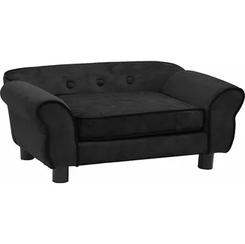 Pelíšek pro psa Pohovka pro psy černá 72 x 45 x 30 cm plyš - 8720286315248