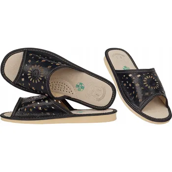 Dámská obuv Dámské kožené Pantofle pohodlné domácí Bamboše s otevřenou špičkou, 41 ks