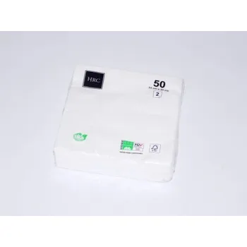 Papírový ubrousek Ubrousky PM HRC bílé 33x33cm, 50 ks , 2-vrst.