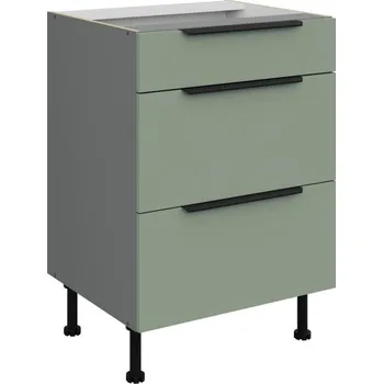 Kuchyňská skříňka Šuplíková skříňka LUNARA - šířka 60 cm, zelená / antracit