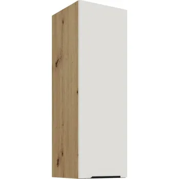 Kuchyňská skříňka Vysoká horní skříňka LUNARA - šířka 30 cm, bílá / dub artisan