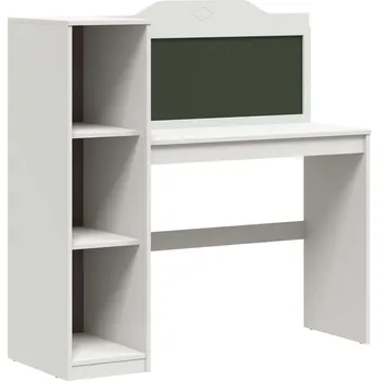 Psací stůl vidaXL Stůl s otevřeným úložištěm a tabulovou křídou ROROS Bílá [42003032]