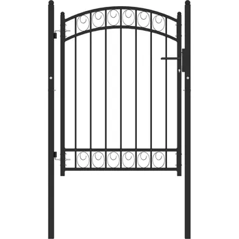 branka Zahradní branka s obloukem ocelová 100 x 125 cm černá - 8719883885933
