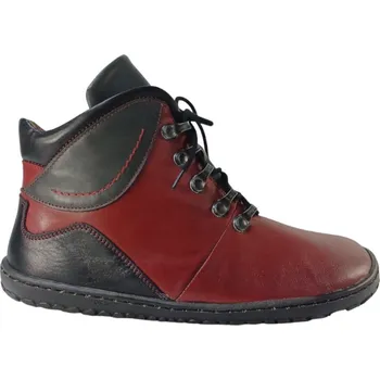 Dámské válenky Celokožené dámské barefoot pohorky NETTLE červená/černá 37