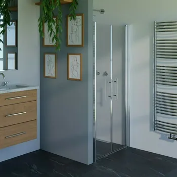 Sprchové dveře Dveře sprchové dvoukřídlé WECCO 1000 mm leštěný hliník/čiré sklo