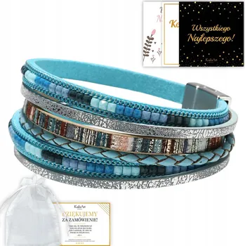 Náramek ETNICKÝ KOŽENÝ NÁRAMEK DÁMSKÝ ŘEMÍNKOVÝ