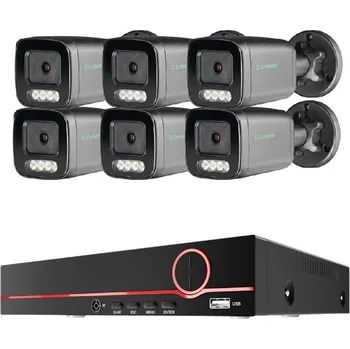 Bezpečnostní kamera 8MP IP PoE kamerový set, 6 kamer, ColorVu, XM