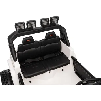 Dětské elektrovozidlo Elektrické autíčko Beneo Motors OFFRIDE 4x4² Dvoumístné 12V, bílé, MP3 Přehrávač s USB/AUX vstupem, Pohon 4x4, Lithiová Baterie, EVA kola s odpružením, Dálkový ovladač, LED Světla