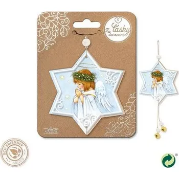 Vánoční dekorace ARGUS Vánoční dřevěná dekorace hvězdička 23571001