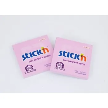 Samolepící bloček Bloček samolepící 76x76 růžový, 100l /21554/