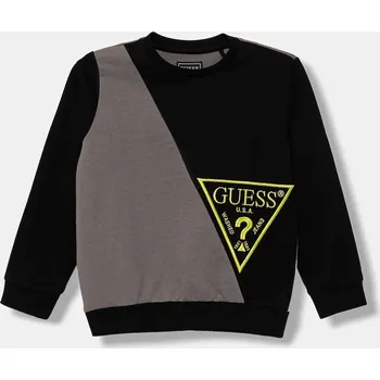 Chlapecká mikina Dětská bavlněná mikina Guess N5YQ04.KA6R4.9BYA černá 99X, vel. 113-118