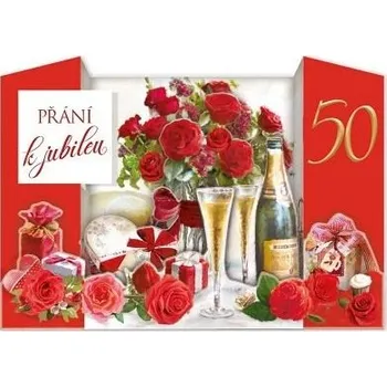 ARGUS Přání k 50. narozeninám skládací 75-676c50