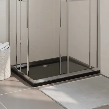 Sprchová vanička Obdélníková sprchová vanička ABS černá 80 x 100 cm - 8720286206140