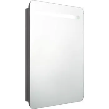 Koupelnový nábytek LED koupelnová skříňka se zrcadlem šedá 60 x 11 x 80 cm - 8720286332689