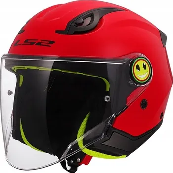 Helma na motorku OTEVŘENÁ MOTOCYKLOVÁ PŘILBA KID LS2 OF622 FUNNY II ČERVENÁ JET ECE 22.06