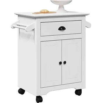 Servírovací stolek Kuchyňský vozík "BODO" bílý 72x45x80 cm - 8721158392817