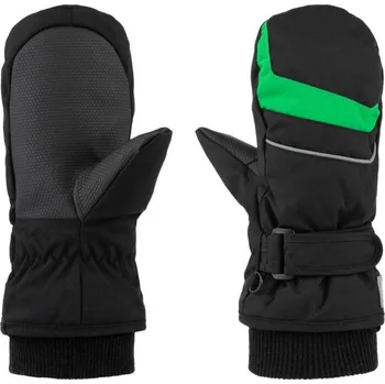 Čepice Dětské zimní rukavice palčáky Loap Ruffi vel. 152 černé se zelenou