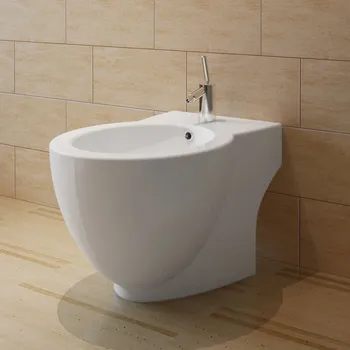 Bidet Kulatý bidet volně stojící, bílý, vysoce kvalitní keramika - 8718475861171