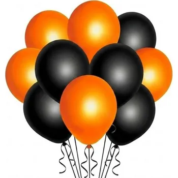 Party dekorace Latexové balónky Halloween černé a oranžové 10ks