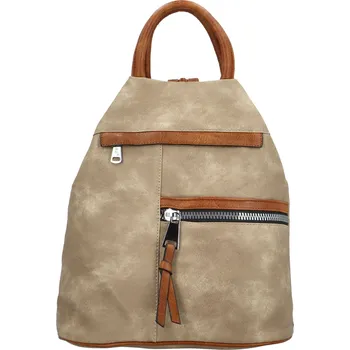 Městský batoh Módní dámský koženkový batůžek Lam Lady, béžový