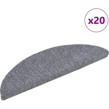 Nášlap na schod Schodové rohože samolepicí 20 ks 56 x 17 x 3 cm světle šedé půlkulaté - 8721288457899