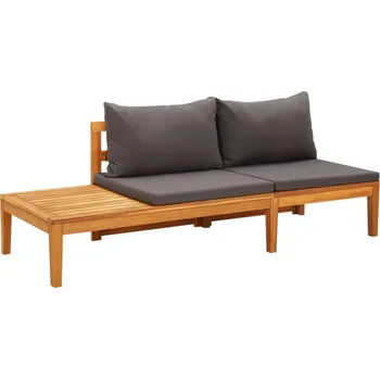 Zahradní sestava Zahradní lavice se stolkem tmavě šedé podušky masivní akácie - 8720286380321