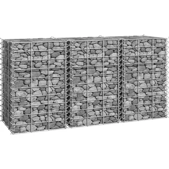 Truhlík Gabionové vyvýšené záhony 3 ks 30 x 30 x 50 cm železo - 8720286763711