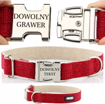 Obojek pro psa Látkový obojek pro psa s gravírováním HUGGY DOGGY vel. M